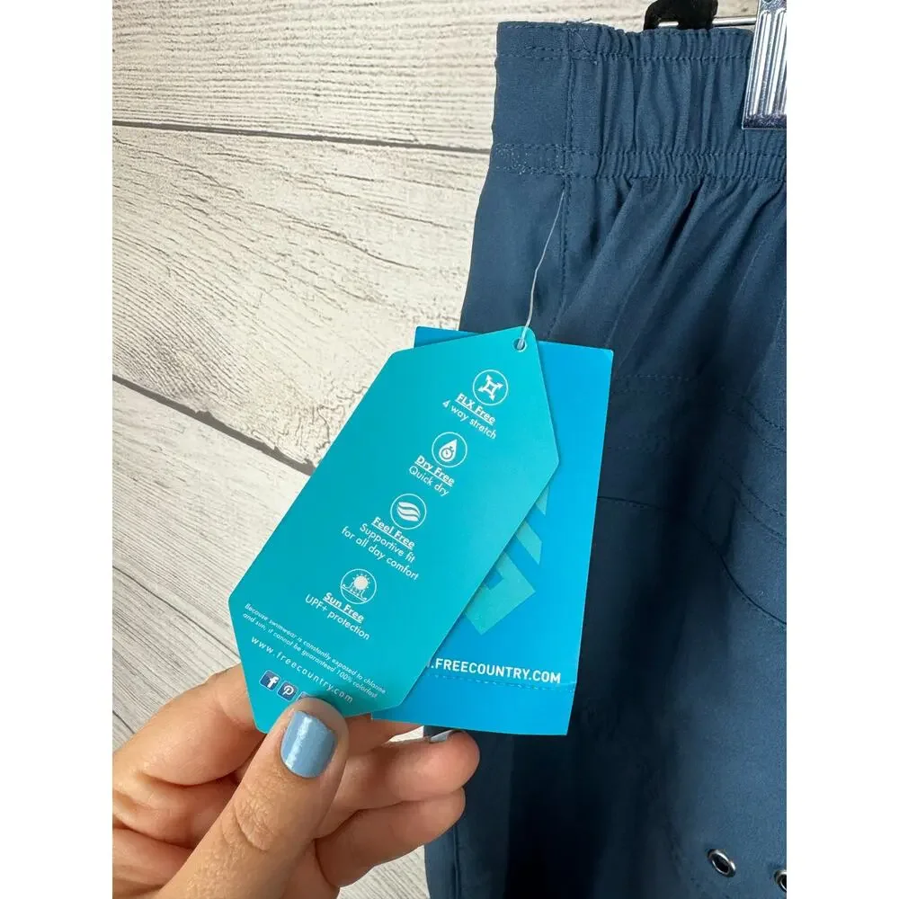 Free Country Plus Size Outdoor Slate Blue Capri Shorts Size 3X
